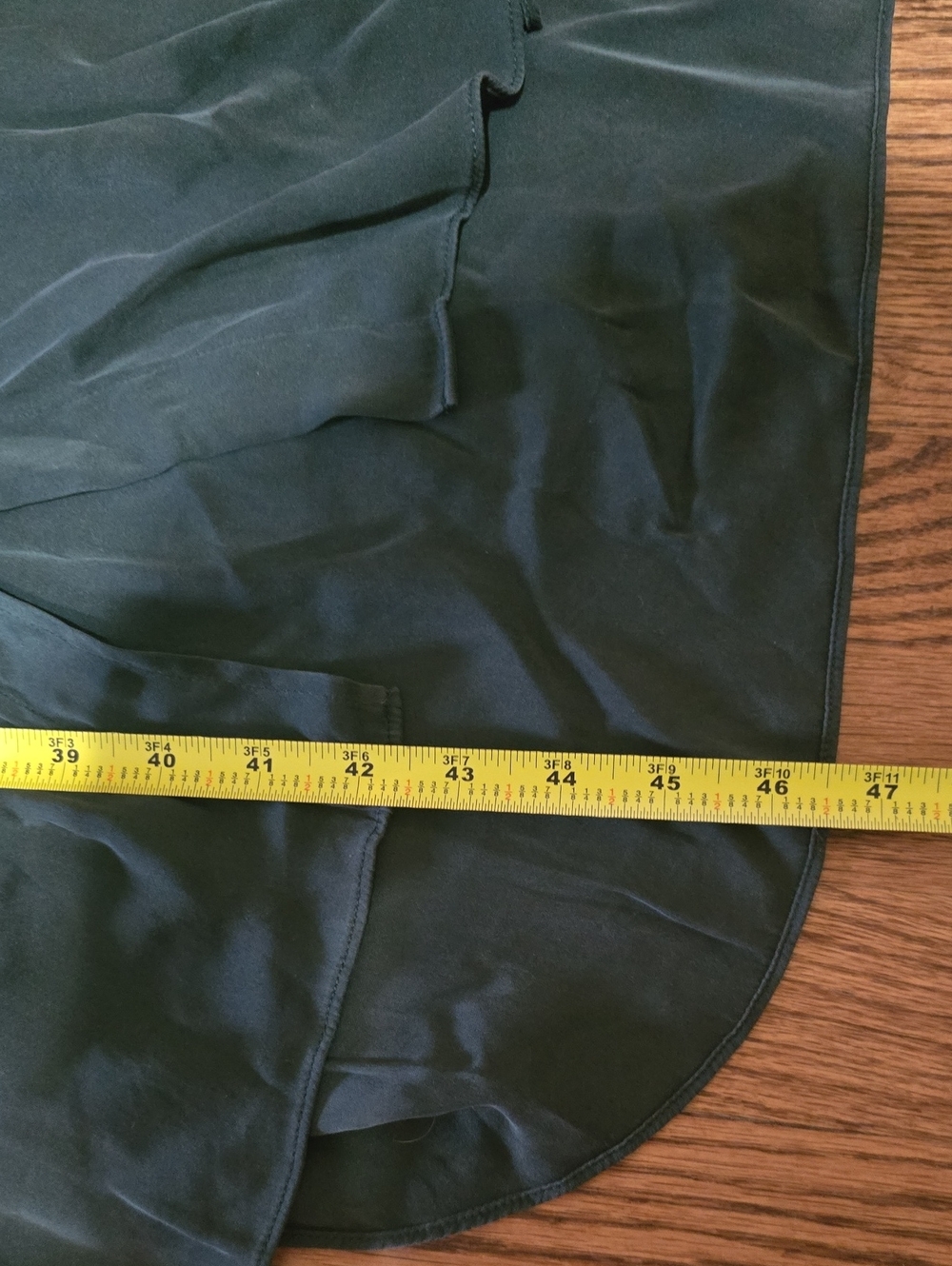 Quince Shirt Dress Large‎ 100% Silk Forest Green - Picture 5 of 6